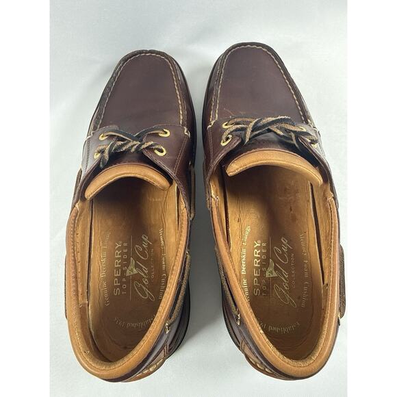 Sperry Top-Sider Gold Cup Boat Shoes Brown Leather Men’s 8W Vibram main image 8